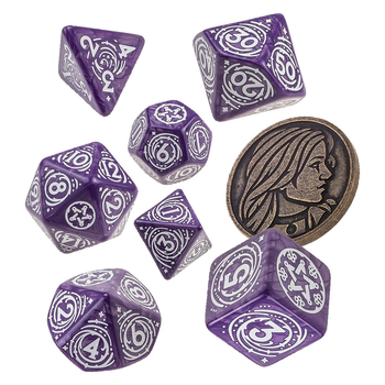 Zestaw kości Q-Workshop The Witcher Dice Kit Yennefer Czarny Bez i Agrest 7 elementów Lawendowe (5907699496051)