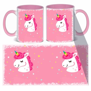 Чашка цветная внутри Единорог Unicorn (zc0010)