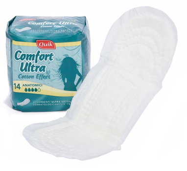 Гігієнічні прокладки Quik Comfort ultra Anatomici 14 шт ультратонкі денні анатомічні 4 краплі