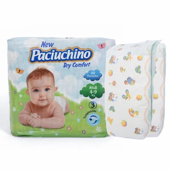 Детские подгузники Paciuchino 3 M (4-9кг) 20 шт памперсы для новорожденных одноразовые