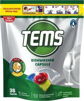 Капсули для посудомийної машини 4 в 1 Tems 36 шт (8697916021131)