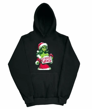 Худі з новорічним принтом Грінч. Grinch. M Чорна (newyearhoodie-00-015-M)
