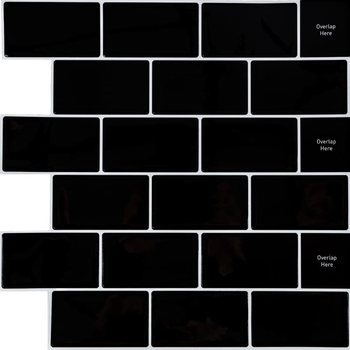 Самоклеющаяся полиуретановая плитка Sticker Wall черный кирпич 305х305х1мм (D) SW-00001186