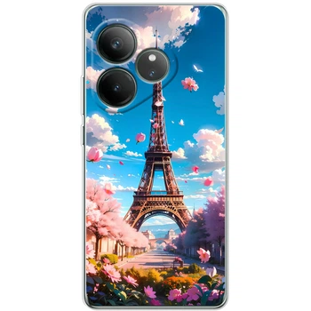 Силиконовый Чехол с Картинкой для Realme GT 6 Принт (Париж, Эйфелева Башня) (62889-ysm035)
