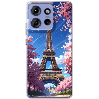 Силиконовый Чехол с Картинкой для Motorola Edge 50 Принт (Париж, Эйфелева Башня) (63125-ysm036)