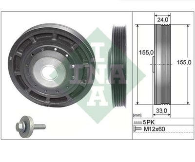 Шкив коленчатого вала RENAULT 1,6 16V K4M 1,5 dCi K9K (выр-во INA) Ina (544005420)