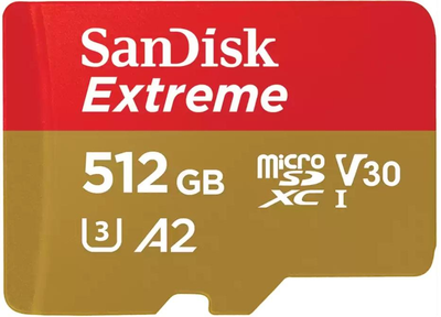Карта памяти SanDisk Extreme SDSQXAV-512G-GN6MN microSD 512GB C10 UHS-I U3 V30