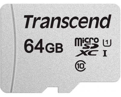 Карта памяти Transcend TS64GUSD300S-A microSD 64GB C10 UHS-I + SD