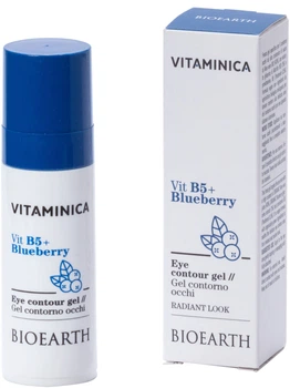 Гель-контур Bioearth Vitaminica Vit B5 + Blueberry eye contour gel Освіжаючий для сяяння очей 30 мл (8029182013556) 