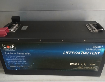 Аккумулятор Codi Energy LiFePO4 25.6V/300AH (7680 Ач) (литий-железо-фосфатный аккумулятор для ИБП (UPS))
