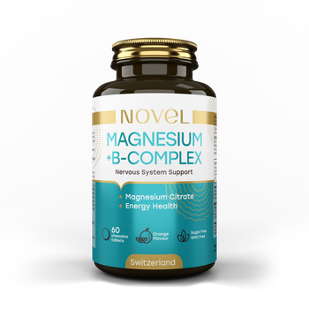 Магний с витамином В-6 (B-комплекс), Magnesium With Vitamin B6 NOVEL, 60 жевательных таблеток