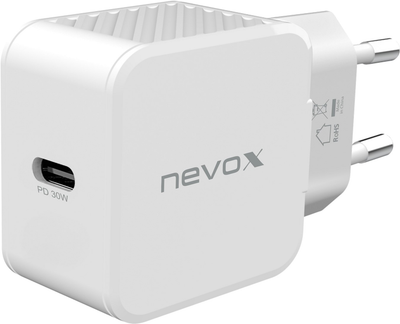 Мережевий зарядний пристрій Nevox 30 W USB-C PD/PPS Homecharger White (4250686410082)