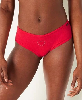 Бавовняні жіночі трусики Victoria's Secret PINK - Red Pepper Rib М Червоні