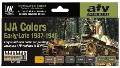 Zestaw farb do aerografu Vallejo AFV 71.160 IJA Colors 1937-1945 8 szt x 17 ml (8429551711609)