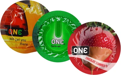 Презерватив One Glowing Pleasure, Color Sensations, Flavor Waves 3 шт (ROZ6400229468)
