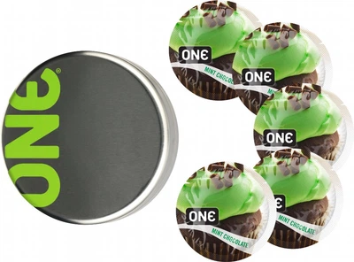 Презервативи One Flavor Waves Шоколад та м'ята Зелені 5 шт у кейсі (ROZ6501052001)