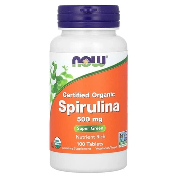 Спіруліна Now Foods Сertified Organic Spirulina 500 мг 100 таблеток