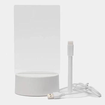 Светильник ночник доска для заметок и рисования 12,5 х 17,5 см от USB 3 подсветки с Маркером (5923)