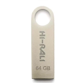 Флеш пам'ять HI-RALI Shuttle 64GB Flash Drive USB2.0 універсальний накопичувач/флешка для зберігання, перенесення та обміну даними для пристроїв/ПК/ноутбука Сталевий