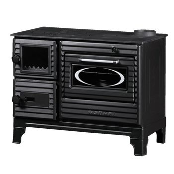 Дровяная печь-кухня «евро буржуйка» с духовкой Duval EK-5237BL (BLACK EDITION)