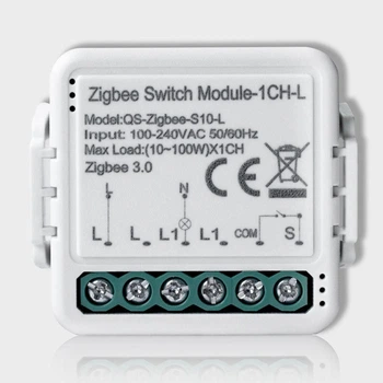 Одноканальне реле без нульової лінії Tuya (QS-Zigbee-S10-L) ZigBee