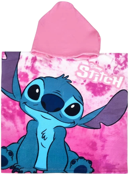 Рушник-пончо для купання Disney Stitch 50 x 100 см Синьо-рожевий (8435631340621)