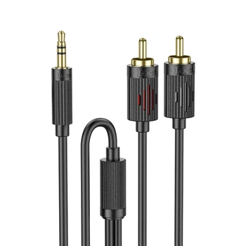 AUX кабель Hoco UPA28 AUX 3.5 to dual RCA 1.5m Черный