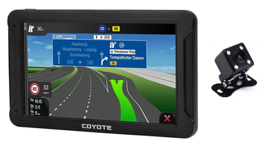 GPS Навігатор Відеореєстратор COYOTE 950 DVR EVO Drive 1gb 16gb з картами для вантажного та легкового транспорту TIR ADR + Камера заднього виду з підсвічуванням