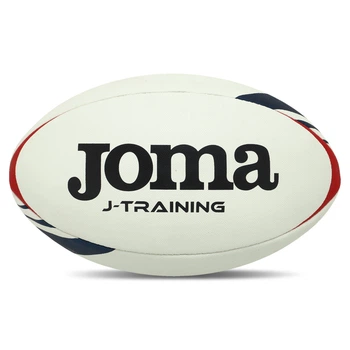 Мяч для регби размер 5 Joma J-TRAINING 400679-206 (резина 62%, полиэстер 26%, хлопок 12%, 4% вискоза, №5, белый-синий-красный)