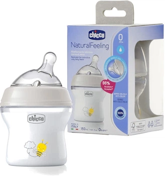 Пляшечка для годування пластикова 150 мл Chicco Natural Feeling Color 0m+ (8058664153657)