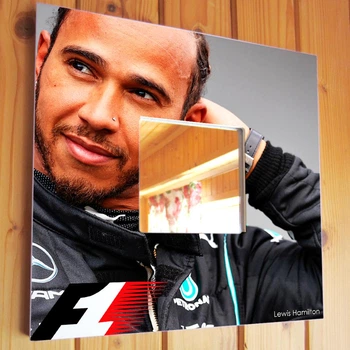 Декоративне дзеркало «Льюїс Хемілтон. Lewis Hamilton. Формула 1. F1» подарунок для фанатів автоперегонів, прикраса спальні