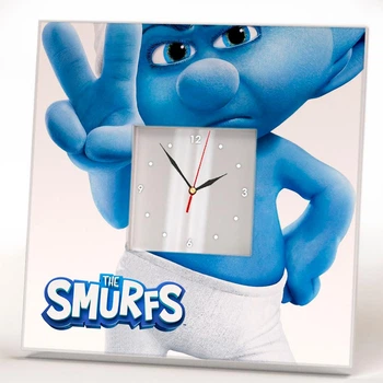 Часы "Мульфильм Смурфики. The Smurfs" украшение интерьера в детскую комнату, спальню, стильный подарок