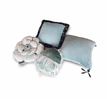 Комплект декоративных подушек Firanka Hand Made 38х38см 2шт 28х28см 1шт 35х35см 1шт бирюзовые с молочным (п_0567)