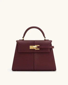 Женская сумка Jw Pei Elise Large Top Handle Bag - Claret (бордовая)
