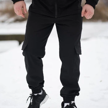 Зимние Мужские Брюки Intruder Softshell на флисе / Утепленные брюки в черном цвете размер M