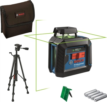 Лазерный уровень нивелир Bosch Professional GCL 2-20 G со штативом и 4 батарейками (0601065001)