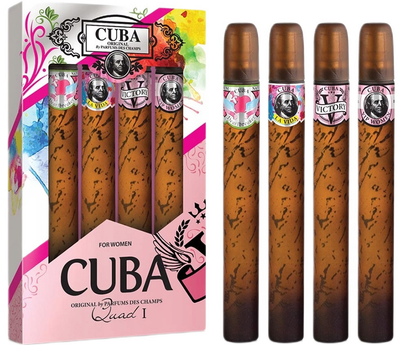 Жіночий подарунковий набір Cuba Original Cuba Quad I Парфумована вода Heartbreaker 35 мл + Парфумована вода La Vida 35 мл + Парфумована вода Victory 35 мл + Парфумована вода Vip 35 мл (5425039221090)