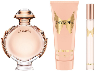 Zestaw prezentowy damski Paco Rabanne Olympea Woda perfomowana 80 ml + Balsam do ciała 100 ml + Woda perfumowana 10 ml (3349668635399)