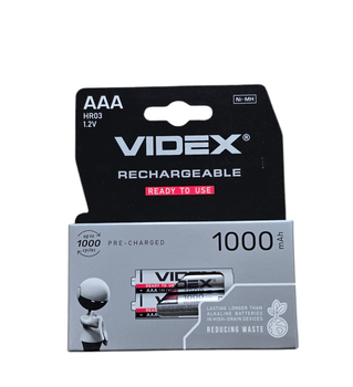 Акумулятор Videx Ni-MH AAA/R03 1000mAh (2шт)