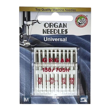 Иглы швейные универсальные ORGAN MIX 70/80/90/100 для бытовых швейных машин блистерная упаковка 10 шт (6499)