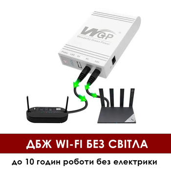 ИБП для роутера UPS 5V, 9V, 12V на 10400mAh Бесперебойник для Wi-Fi WGP