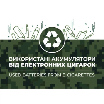 Етикетка біла "Використані акумулятори від електронних цигарок". Комплект 2 шт. (210*148мм, 210*99мм) Упаковочка # 865