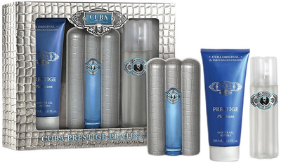 Zestaw męski Cuba Prestige Platinum Woda toaletowa 90 ml + Żel pod prysznic 200 ml + Woda po goleniu 100 ml (5425017736059)