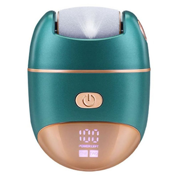 Педикюрный аппарат Flewkiss pro Enzo EN-7101, в темно-зеленом цвете, электрическая эксфолиантная пемза для ног