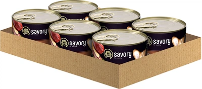 Упаковка влажного корма для собак Savory Dog Gourmand утка 200 г х 6 шт (2700000029848)