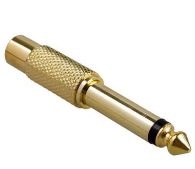 Перехідник аудіо Lucom Jack 6.3mm-RCA M/F адаптер Mono Metal золотистий(62.09.8445)
