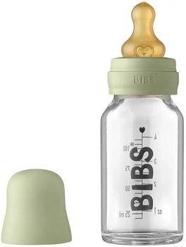 Пляшечка для годування BIBS Baby Glass Bottle Complete Set Latex 110ml, Sage