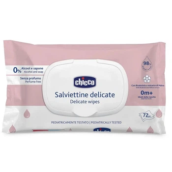 Серветки вологі дитячі Chicco Делікатні 72 шт