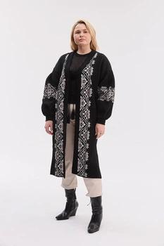 Кардиган "Вояж" чорно-білий, розмір L-XL