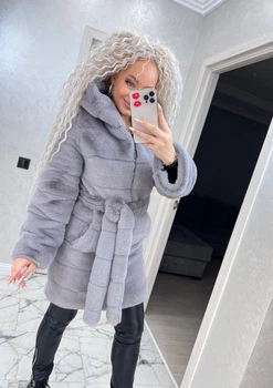 Fashions • Шуба жіноча під шиншилу Mavis Fashions 58 сірий (№037К-1/ш-бр)